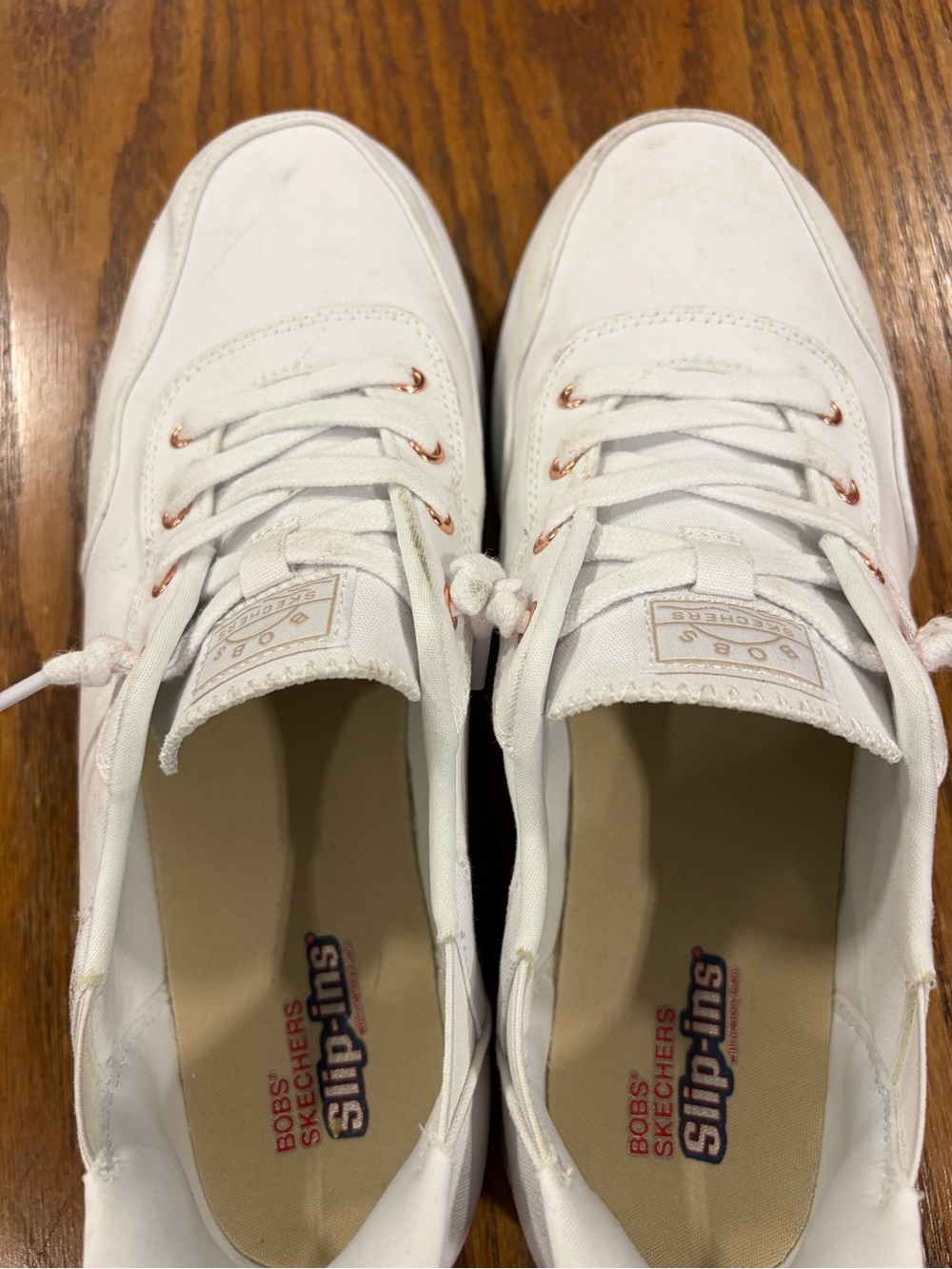 Skechers White Canvas Slip-Ins Women's Sneakers